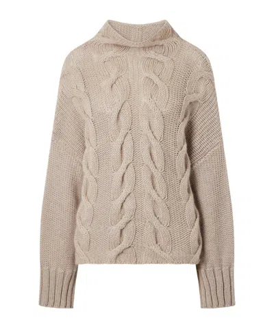 Khaite Turtleneck Knit Sweater In Neutral