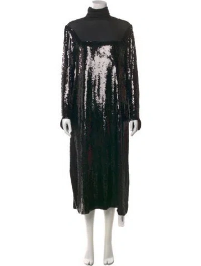 Pre-owned Khaite Turtleneck Long Dress In Black
