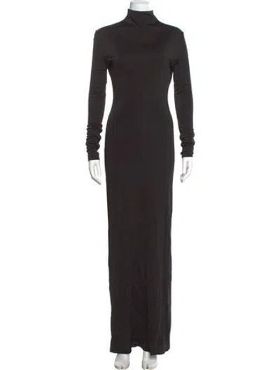 Pre-owned Khaite Turtleneck Long Dress In Gray