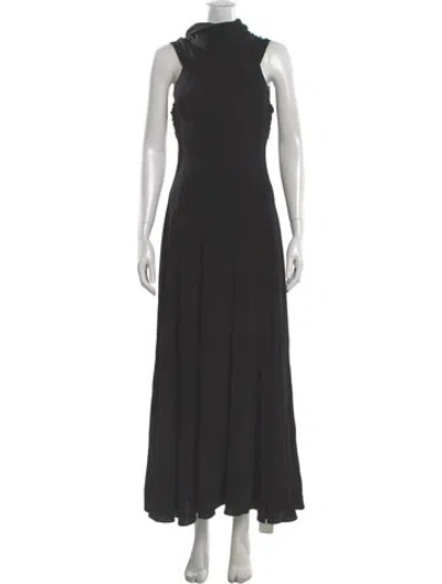 Pre-owned Khaite Turtleneck Long Dress In Gray