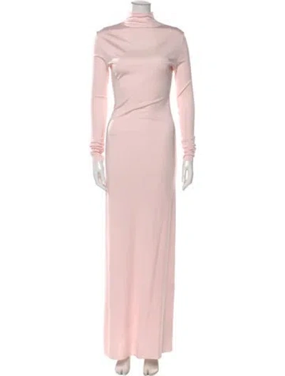 Pre-owned Khaite Turtleneck Long Dress In Pink