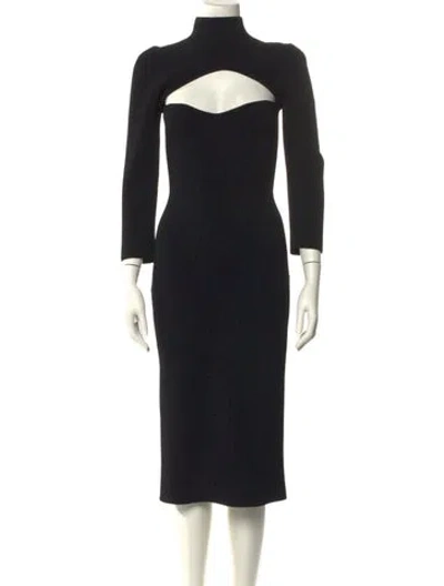 Pre-owned Khaite Turtleneck Long Dress W/ Tags In Black