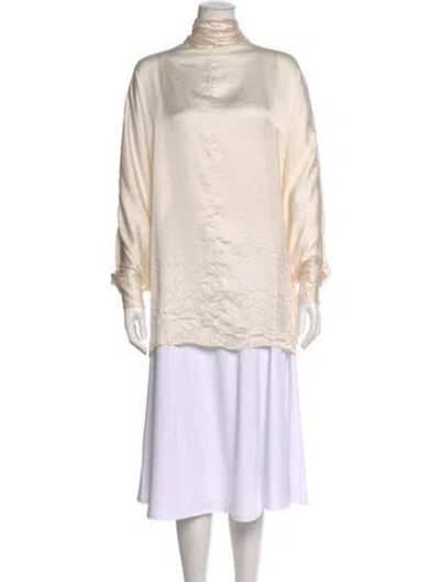 Pre-owned Khaite Turtleneck Long Sleeve Blouse In Neutral