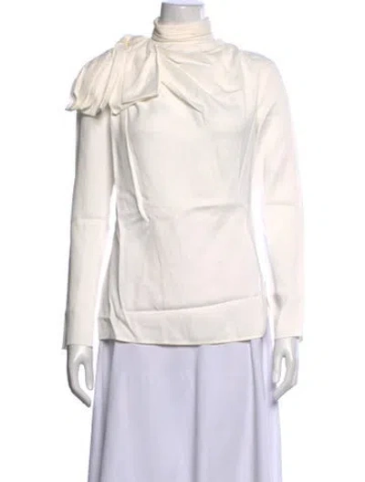 Pre-owned Khaite Turtleneck Long Sleeve Blouse In Neutrals