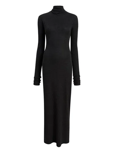 Khaite Turtleneck Long Sleeve Dress In Black