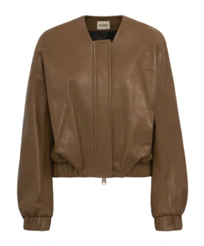 Khaite Turtleneck Longsleeve Jacket In Brown