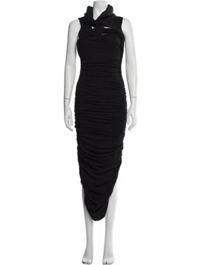 Pre-owned Khaite Turtleneck Midi Length Dress In Black