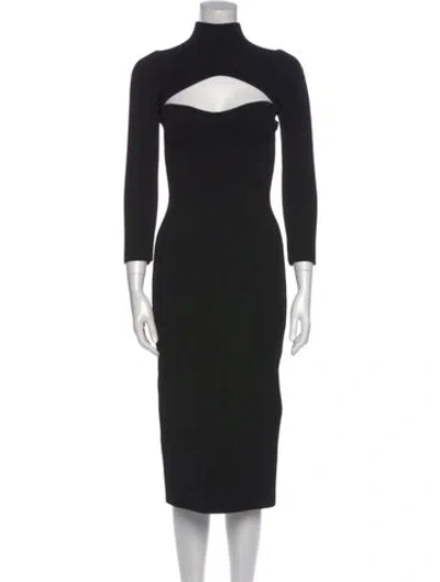 Pre-owned Khaite Turtleneck Midi Length Dress In Black