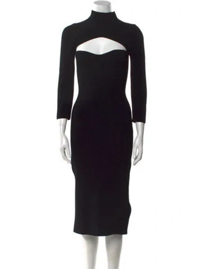 Pre-owned Khaite Turtleneck Midi Length Dress In Black
