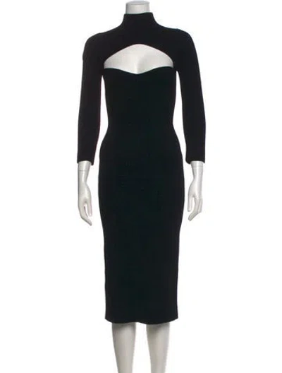 Pre-owned Khaite Turtleneck Midi Length Dress In Black