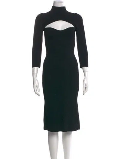Pre-owned Khaite Turtleneck Midi Length Dress In Black