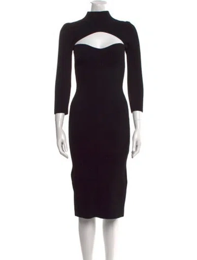 Pre-owned Khaite Turtleneck Midi Length Dress In Black