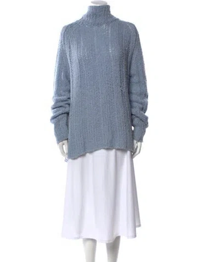 Pre-owned Khaite Turtleneck Sweater In Blue