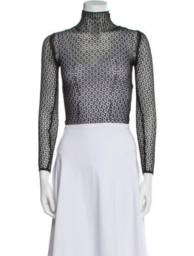 Pre-owned Khaite Turtleneck Three-quarter Sleeve Crop Top W/ Tags In Black