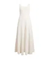 Khaite Twigs Fit-flare Maxi Dress In White