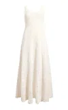 Khaite Twigs Merino Wool Maxi Dress In Neutral