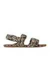 Khaite Boden Two-tone Raffia Sandals In Multi