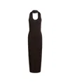 Khaite Coraline Knit Halter Maxi Dress In Black