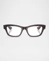 Khaite Uv5585u Acetate Pillow Optical Frames In Bordeaux