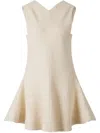 Khaite Womens Natural Mel Skater-hem Crepe Mini Dress In Neutrals