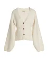 Khaite V-neck Cashmere Sweater In White