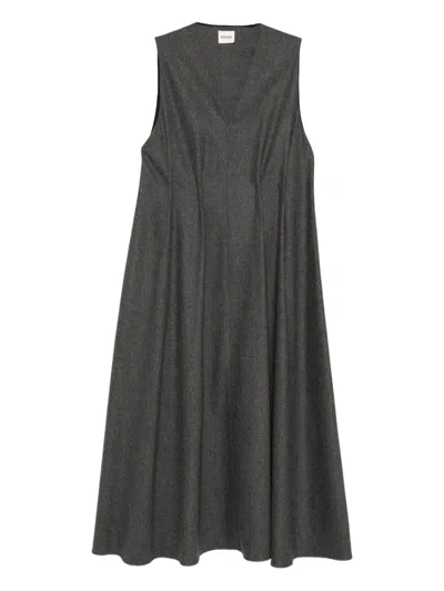 Khaite V-neck Dress In Gray