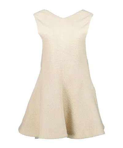 Khaite V-neck Dress In Nude