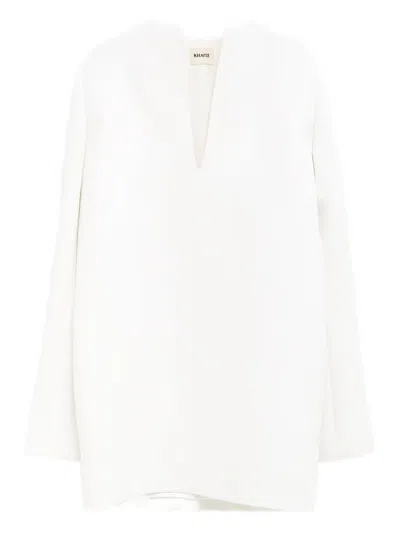 Khaite V-neck Dress In White