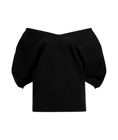 Khaite V-neck Pullover In Black