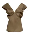 Khaite Ami Silk Organza Top In Green