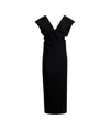 Khaite Ima Wool-blend Grain De Poudre Maxi Dress In Black