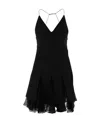 Khaite Teagan Wool-blend Pleated Minidress In Black