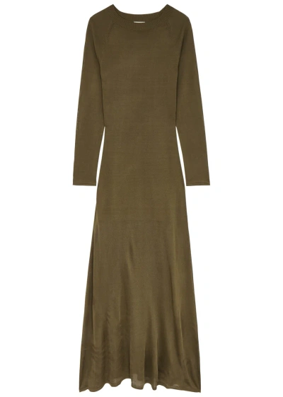 Khaite Valera Knitted Maxi Dress In Brown