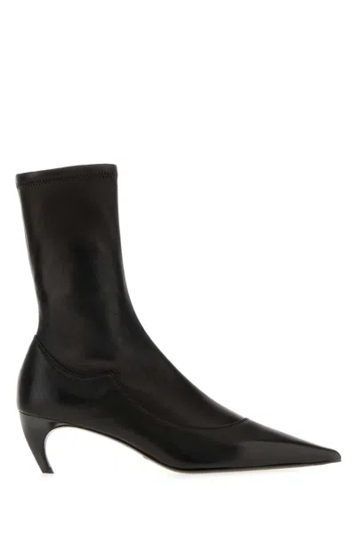 Khaite Valerie Nappa Leather Ankle Boots With 5.5 Cm Heel In Black