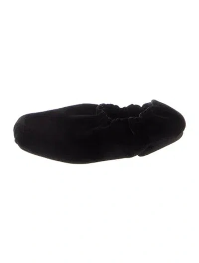 Pre-owned Khaite Velvet Ballet Flats In Blue