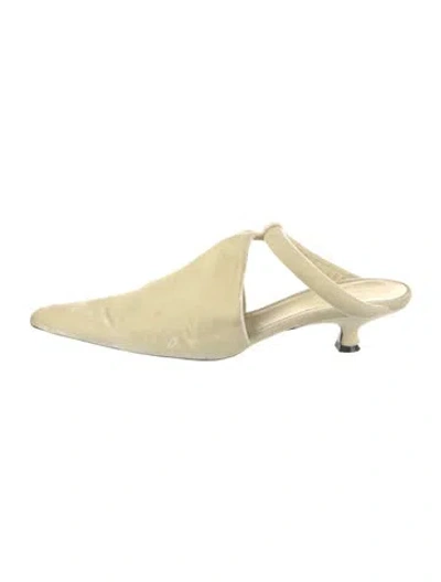 Pre-owned Khaite Velvet Mules In Neutral