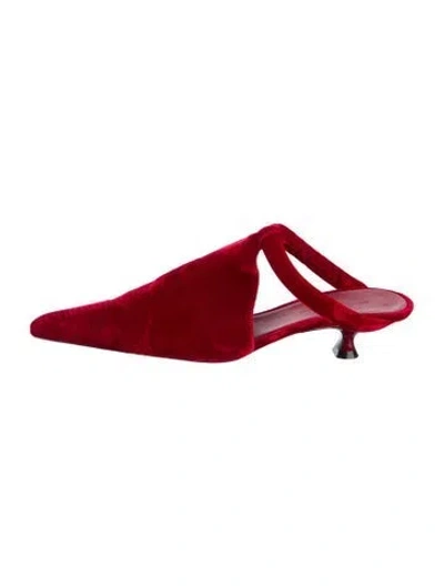 Pre-owned Khaite Velvet Mules In Red