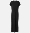 Khaite Verda Cotton-blend Jersey Maxi Dress In Black