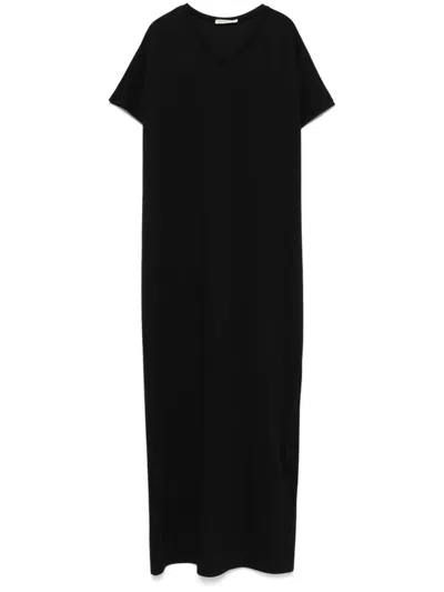 Khaite Webster Satin Maxi Dress In Black