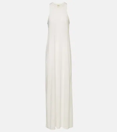 Khaite Vernetta Cotton-blend Jersey Maxi Dress In White