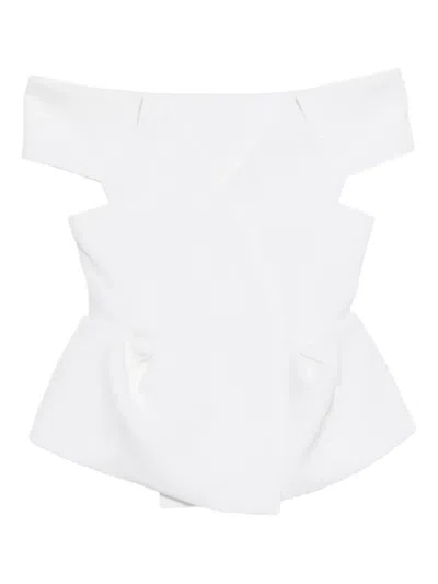 Khaite Verone Cut-out Top In White