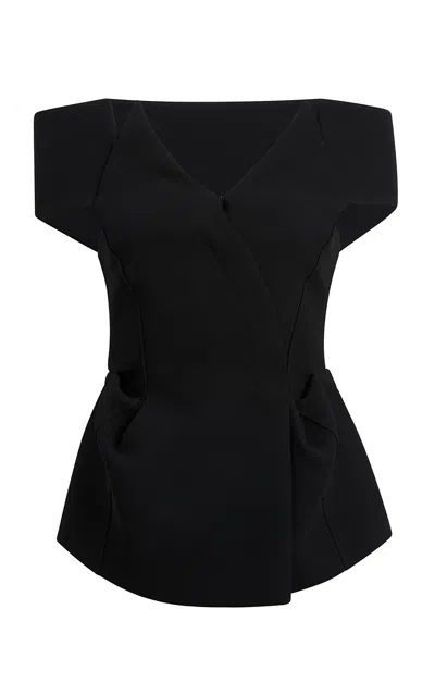 Khaite Verone Wrap-front Crepe Top