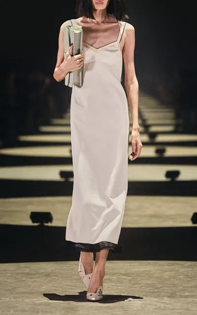 Khaite Vesper Sleeveless Linen-blend Midi Dress In White