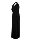 Khaite Roza Draped Jersey Halter Maxi Dress In Black
