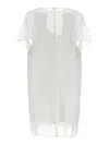 Khaite White Panel Midi Dress With Sheer Inserts In White