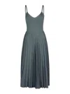 Khaite Elio Wool-blend Pleated Midi Dress In Grey