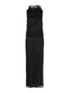 Khaite Long Silk Organza Dress In Black