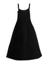 Khaite Uma Off-the-shoulder Wool-blend Midi Dress In Black