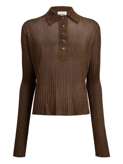 KHAITE VIN RIBBED BUTTONED-TOP