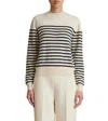 Khaite White And Navy Blue Striped Merino Wool Sweater